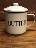 Butter Mug w/Lid - Enamelware - Click Image to Close