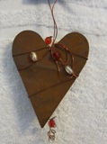 Heart Rustic Beaded Ornament