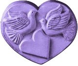 Heart With Doves Soap Mold by Milky Way Molds