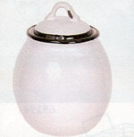 Sugar Bowl W/ Lid, Stoneware - Black or Red Rim