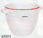 Bowl w/ Loop Handle, Stoneware - Black or Red Rim