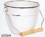 Bowl w/ Handle - Stoneware Black Rim