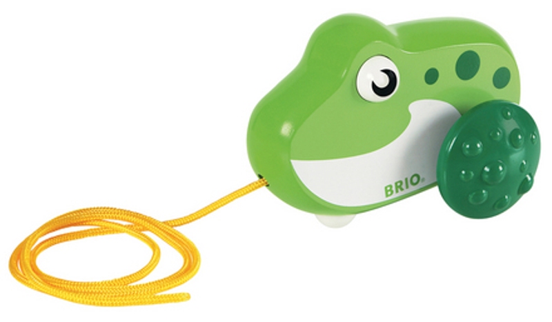 Brio Pull Along Frog - 5" Long - Toddler Pull Toy