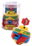 Self Winding Whistling Tin Top Toy - 3.4"